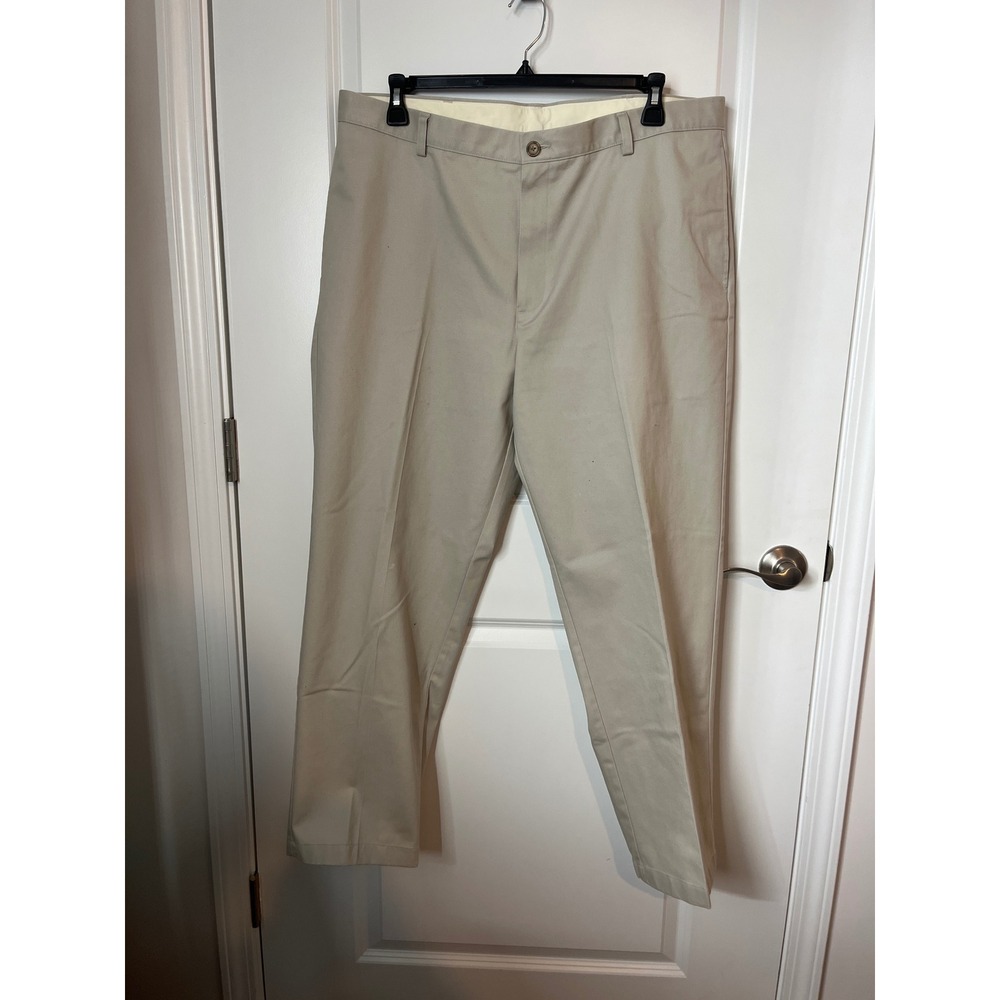 LL Bean Classic Fit Chino Pants Mens 40x30 Khaki Tan Cotton Twill 212330